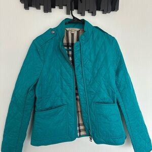 Burberry Turquoise Quilted Utility Jacket